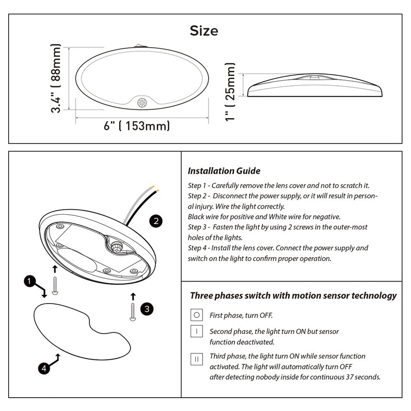 Dream lighting RV Motion Sensor Light 12V RV Trailer Boat