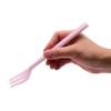 岡部洋食器 口あたりやさしいフォーク 一体型・大 ピンク KU-12P