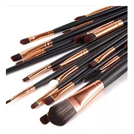 TSM Set De Brochas Maquillaje Profesional De Ojos 20 Brochas  Limpia Brochas de Regalo COMPRAYMAS (NEGRO)                                             