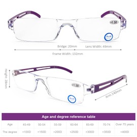 DOOViC 5 Pack Rimless One-Piece Design Reading Glasses Blue Light Blocking Computer Readers for Women Men 4.00