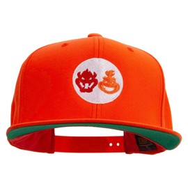 e4Hats.com Mario The Bowsers Embroidered Wool Blend Prostyle Snapback Cap - Orange OSFM