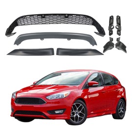 GXYWADY Grill with 3 Front Lips Front Bumper Cover Lower Grille Replacement for Focus 2015 2016