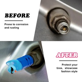 Rislobx 4Pcs Duck Tire Valve Caps, Funny Sunglasses Duck Valve Stem Caps Covers for Wheels, Decorative Cute Tire Valve Caps for Car Accessories (Hexagon Duck Blue)