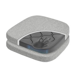 GOFORIT Dining Chairs Cushions, Memory Foam Kitchen Chair Pads with Ties and Washable Cover, Seat Cushions for Indoor Dining Room, 16.5'' x 16'', Set of 2, Grey