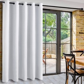 DWCN Patio Sliding Door Curtains - Extra Wide Curtains for Glass Door, Room Divider Blackout Thermal Curtain Grommet Panel with Grommet Top for Bedroom Partition, 6.7ft Wide x 7ft Tall, Greyish White