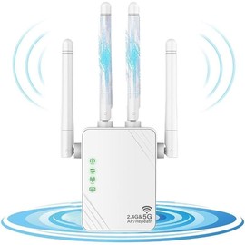 1200Mbps WiFi Extender, 2.4G & 5GHz Dual Band WiFi Signal Booster Repeater Extender, WiFi Repeater with 4 Antennas, Network Components for Home, Wifi Repeater Extender, Boyfriend Gift