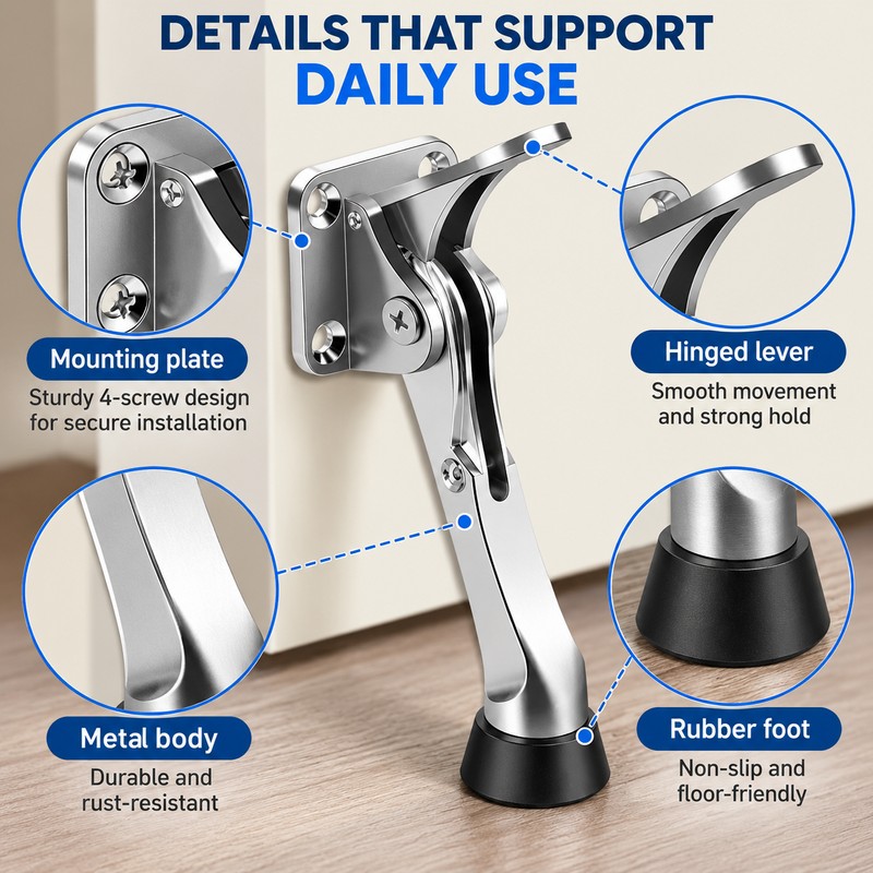 Kick Down Door Stopper for Home and Office – Metal