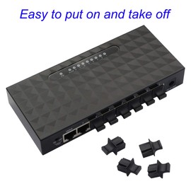Ethernet Hub Port RJ45 Anti Dust Cover Cap Protector By FENGQLONG 50Pcs Black