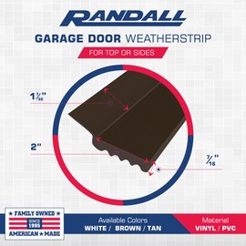 Randall Manufacturing V-37, 7-Feet Dual Vinyl Garage Door Seal for Top or Sides (Brown)