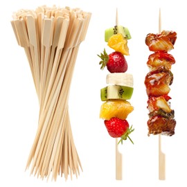 ANTETOK 100 Pieces Bamboo Skewers 25cm, Premium Food Grade BBQ Skewers Bamboo Cocktail Sticks for Finger Food, Kebab, Canape, Marshmallow, Fruit and Burger