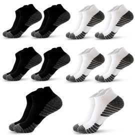 10 Pares Calcetines para Hombre, Calcetas Deportivas Corte Bajo, Calcetín de Running Transpirables y Duradero de Algodón Calcetine para Basquetbol Futbol, Correr, Gym, Paquete de 10 Pares