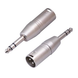 HUALEU 2 Pack 1/4 TRS to XLR Adapter, Balanced Quarter Inch 6.35mm Male to XLR Male Adapter for Mixer, Microphone