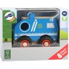Small foot ambulance made of wood, blue