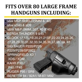 Leather Holster Concealed Carry Gun Holster for Pistols 9mm Universal IWB OWB Full Grain Leather Holster Fit Glock19/42/43X Taurus G2C/G3/G3C LCP380 Sig P320/XD45 or Similar Sized Handguns JNYKIO