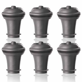 Wine Saver Vacuum Stoppers - Set of 6 - Gray - for Wine Bottles - Keep Wine Fresh for Up to a Week with Airtight Seal - Compatible with Wine Saver Pump
