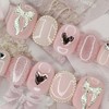 Lovely Heart Handmade Nail Tips - Square L / 러블리