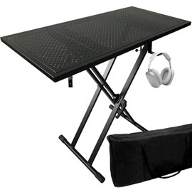 DJ Table Stand Audio Mixer Stand Portable Booth - 35" x 17.3" 2025 Updated Versatile DJ Booth Stand for Piano, Laptops, Controllers, Midi Keyboards, and Audio Mixers, Mixer Pioneer DJ Controller Equipment