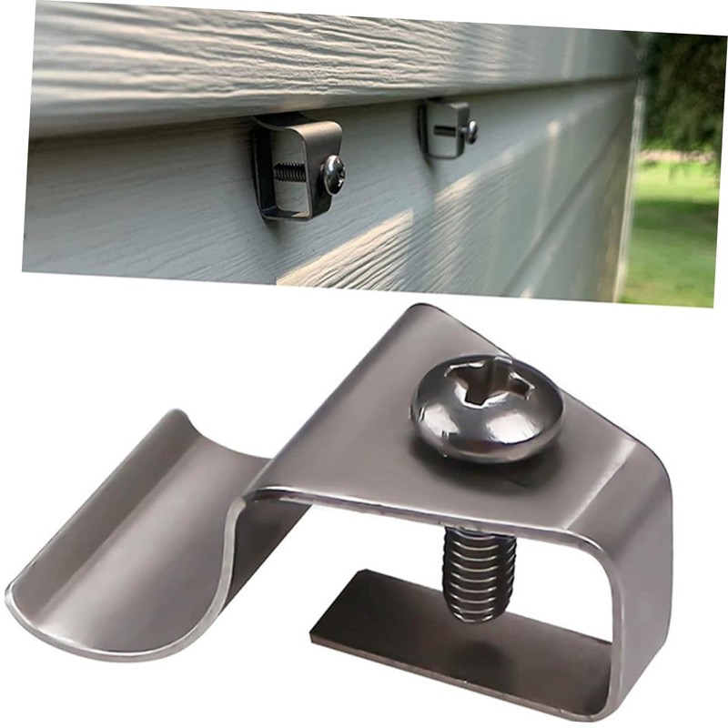 TEHAUX 10pcs Vinyl Siding Hooks Heavy Duty Clips for Outdoor