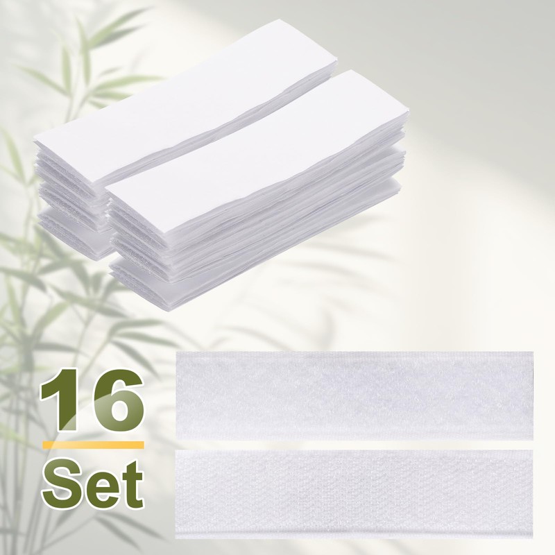 HARFINGTON 16set Hook and Loop Strips with Adhesive 1.2"x4" Double