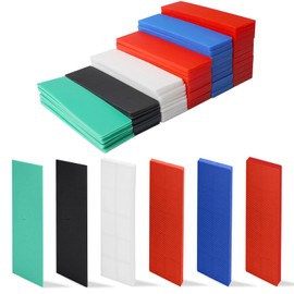 Pack of 60 Window Glazing Blocks, 28 x 100 mm Underlay Plates Spacers, Mixed 1-6 mm Glazing Blocks, Flat Plastic Spacer Blocks, Window Frame Wedges for Frame Installations Flooring