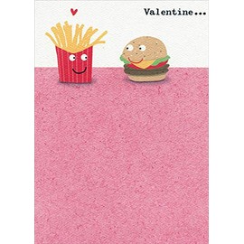RSVP Smiling Hamburger and French Fries Humorous : Funny Valentine's Day Card