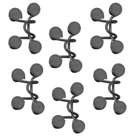 vibedor 6 Sets Pant Waist Tightener Jean Button Pins, Detachable Jean Buttons for Loose Jeans Adjustable Jean Button(Black)