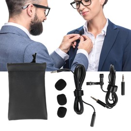 Cocoarm Lavalier-Mikrofon, 360° Omnidirektionales Ansteckmikrofon mit 4,9 Fuß Langem Kabelwindschutz, 3,5-mm-Schnittstelle für Handy-Videoaufzeichnung