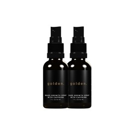 Golden Grooming Beard Growth Spray for Black Men – Boost Beard Growth, Thickness & Strength – Natural Formula with Biotin & Vitamin E (2 Pack)