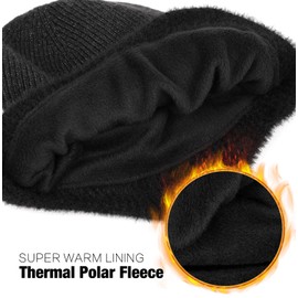 Wmcaps Winter Beanie for Men with Earflaps，Unisex Thick Warm Knit Hat with Ear Flaps，Fleece Lined Woolly Hats for Outdoor Activity-Army Green