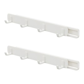 Sliding Hooks, Gap Hooks, Sliding Hanging, Drawers, Wardrobe Storage, Easy Installation, Kitchen, Wall, Refrigerator, Washing Machine, Entrance [2 Pieces, White)