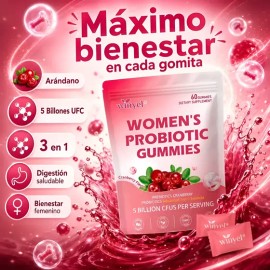 Probióticos Con Cranberry Para Mujer 60 Gomitas Uso Diario