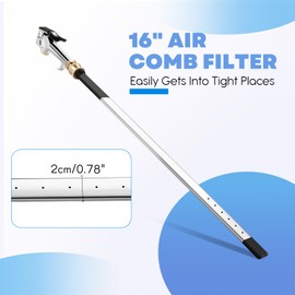 Threlaco 16" Air Filter, Radiator Cleaning Wand for High Efficiency Cooling Systems and Radiators, Water Air Cleaning Wands for Blow out Wash out Kit, Home Car Truck Power Washer Wand