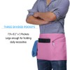 BOHARERS Pink Waitress Apron for Women with 3 Pockets -