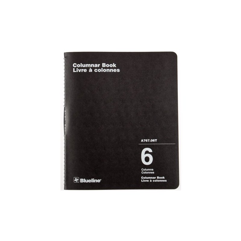 Blueline Columnar Book, Twin Wire Binding, 6 Columns with Description,
