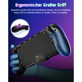 GAMSINGY Kabellos Handheld Switch Controller, Cooles RGB-Licht Switch Controller Griffe mit 4xSpiele Karten Slots, Switch Spiele Zubehör für Switch/OLED Konsolen