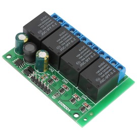 Relay Module, 4 Channel Flip Flop Relay Module 6-24VDC Low Pulse Trigger Self-Locking Relay Module for Electronic Motor, Smart Home, Notbele