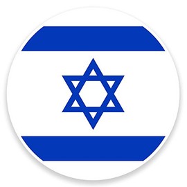 2 x 10cm Israel Flag Vinyl Sticker Decal Laptop Car Bike Travel Luggage #9103 (10cm Wide x 10cm High)