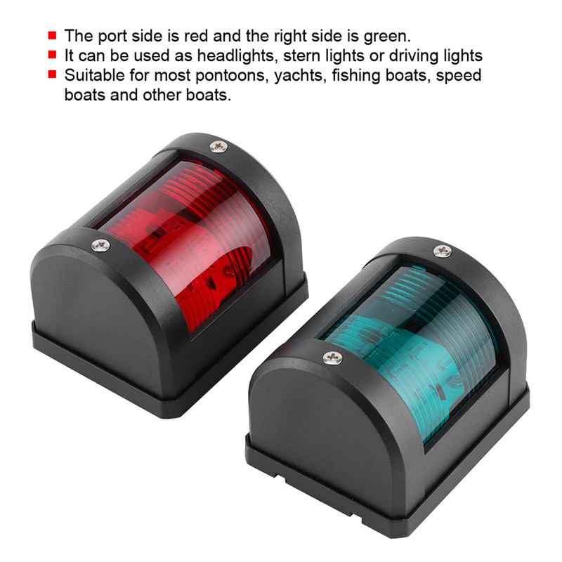 Pair of IP66 Signal Lamp Red Green LED Navigation Warning