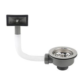 BDHYYM Drain Fitting Sink, 114 mm Siphon Kitchen Sink with Overflow, Strainer Basket for Sink, Suitable for Kitchen Sink Filtration