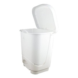 Home33 Accessories Small Plastic Tontarelli White Pedal Bin 8 Litre