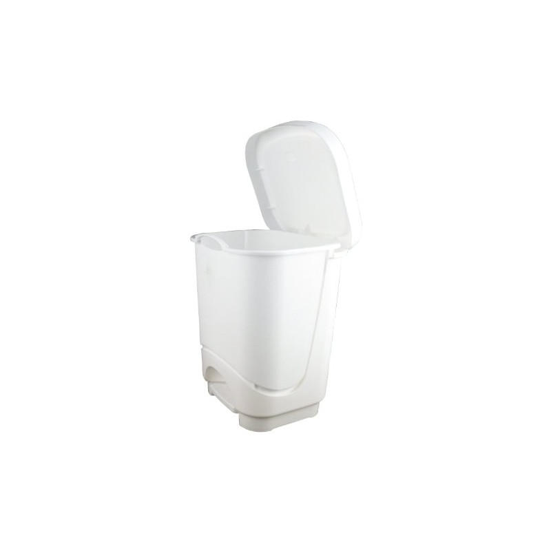 Home33 Accessories Small Plastic Tontarelli White Pedal Bin 8 Litre