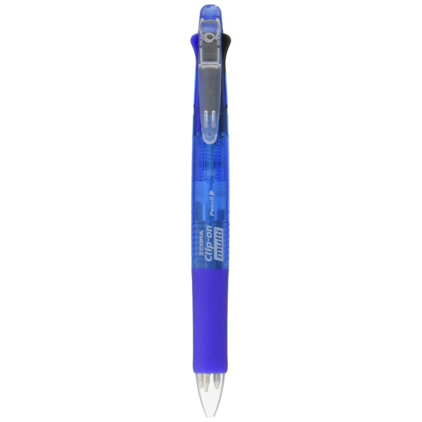 Zebra B4SA1 Clip-on multi Multifunctional Pen (0.7mm Black, Blue, Red and Green + 0.5mm mechanical pencil) - Blue Barrel
