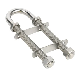 Amarine - tornillo en U de acero inoxidable para embarcaciones de popa marina (1/2 pulgadas y 3/8 pulgadas opcional) (plata, 1/2 pulgadas de diámetro - 3 pulgadas de longitud de rosca)