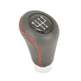 Autohobby Gear Knob Gear Knob Gear Stick Faux Leather Black Red