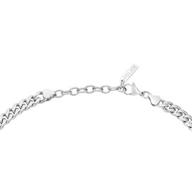 Police Docile PEAGN0011301 Men's Necklace Stainless Steel with Lobster Clasp Adjustable 50 cm, Stainless Steel, No Gemstone