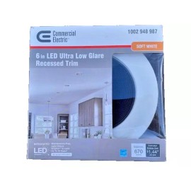 Commercial Electric CE 6 inch LED Ultra Low Glare Recessed Trim 1002 948 987