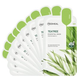 MEDIHEAL Mediheal Best Korean Sheet Mask - Tea Tree Essential Face Mask 10 Sheets For All Skin Types Korean Best Sheet Mask Soothing Calming