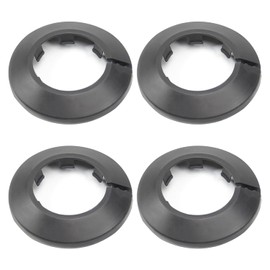 MroMax 1.57"/40mm Pipe Collars, 4pcs Flange Black Pipe Cover Plastic Pipe Hole Collars for Radiator, Wall Pipe Tube Decoration