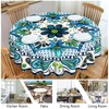 iEvery Round Wipe Clean Tablecloth, Boho Table Cloth Waterproof Wipeable