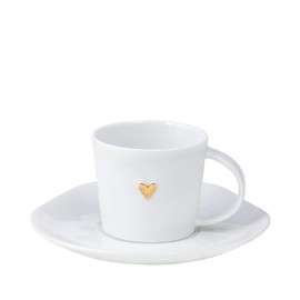 Räder Porcelain Expresso Cup with Saucer - Gold Heart
